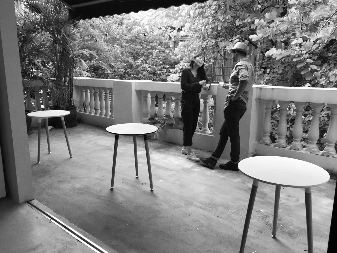 The lovely terrace of the gallery.
