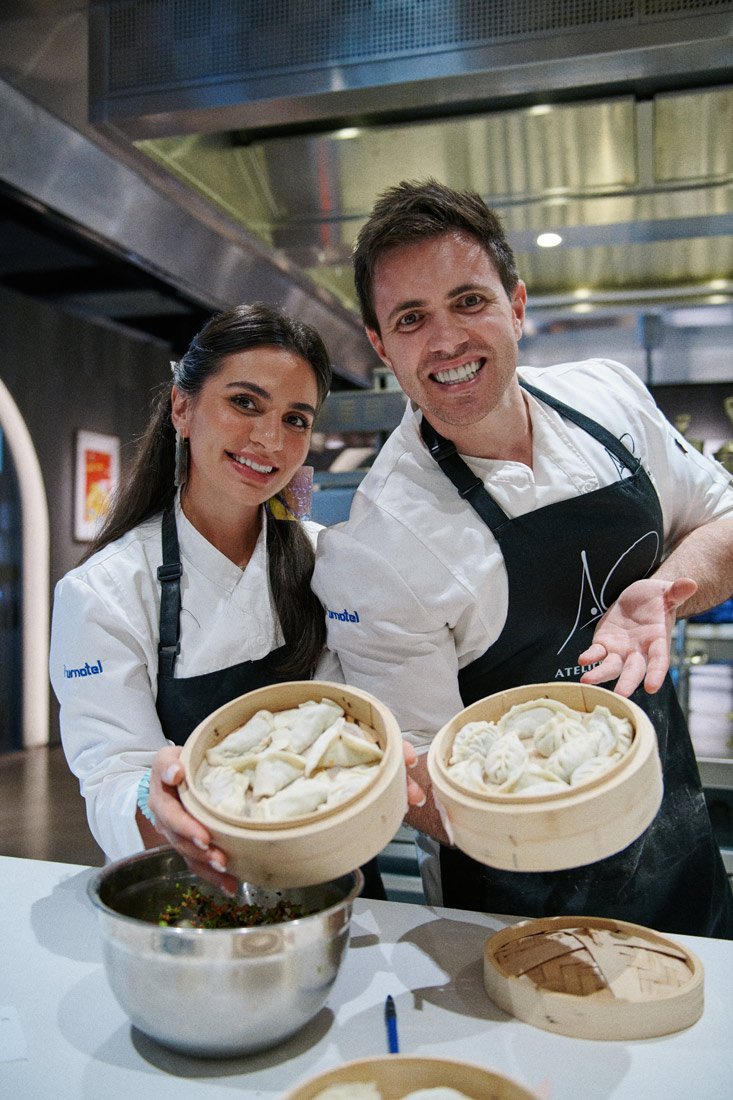 Soleen Mohammed & Riaan Barnard proudly display the dumplings they just made