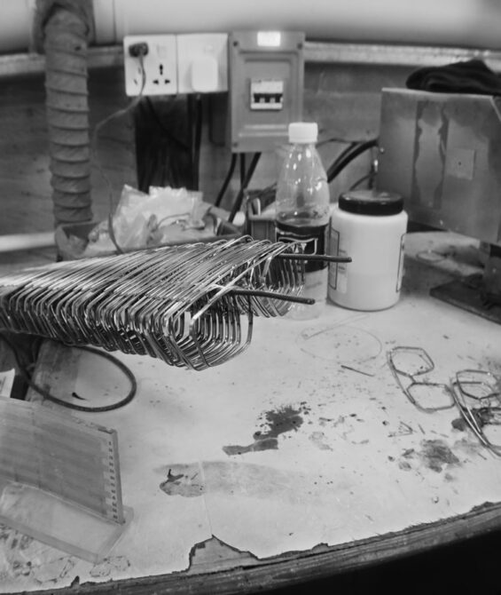 James oro titanium frame on a scouting factory day