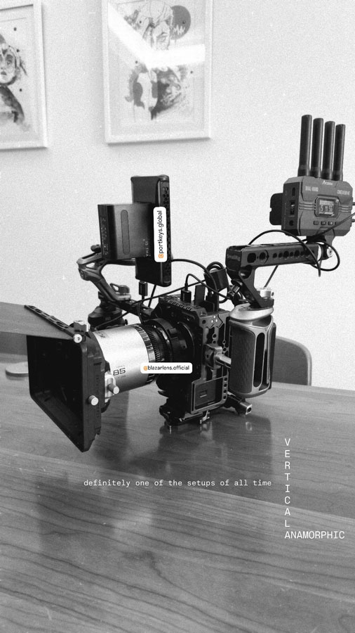 Vertical anamorphic rig