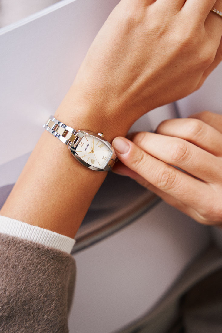 Macro product photography of Lorus (Seiko sub-brand) wristwatches highlighting polished stainless steel textures and dial craftsmanship by ITR Visuals.