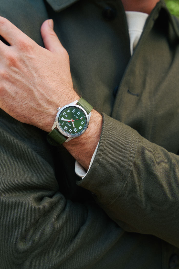 Macro product photography of Lorus (Seiko sub-brand) wristwatches highlighting polished stainless steel textures and dial craftsmanship by ITR Visuals.
