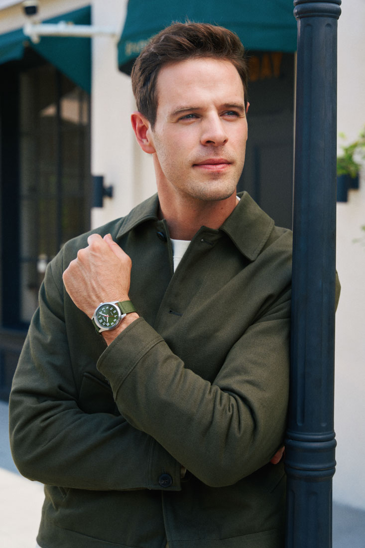 Cinematic fashion photography for Lorus (Seiko sub-brand) showcasing contemporary watch designs in an urban setting, produced by ITR Visuals in collaboration with Market Centric Hong Kong.