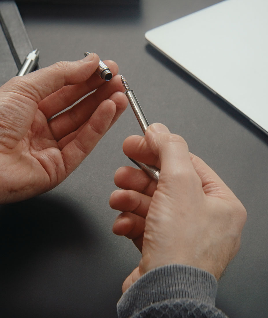 lifestyle photography and video for Thomas slim edc pen kickstarter campaign